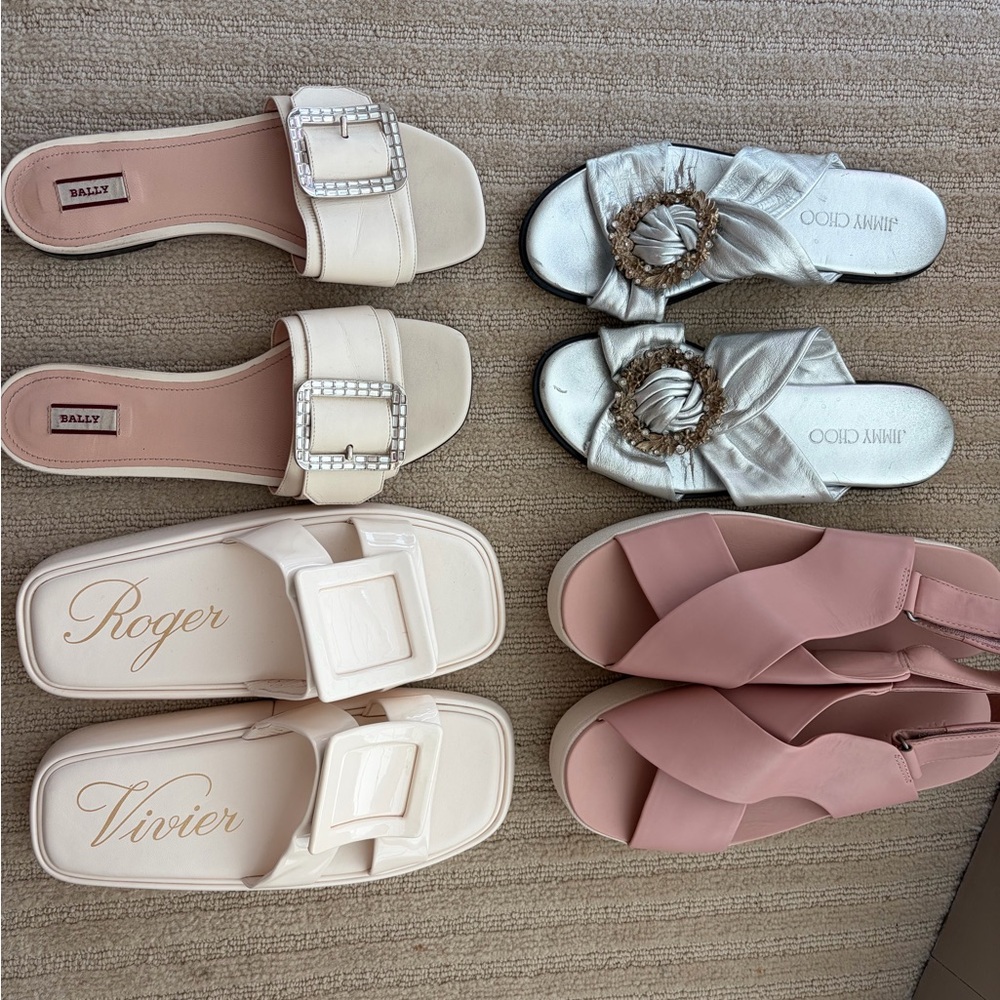 Designer Shoe Bundle - 4 Pairs (Bally, Jimmy Choo, RV, vince.) Fits 36.5-37